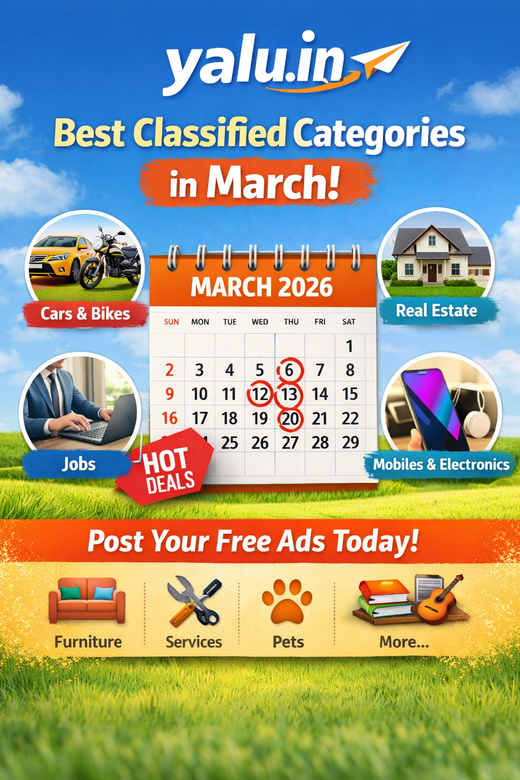 Best classiified catagories on Yalu.in in March